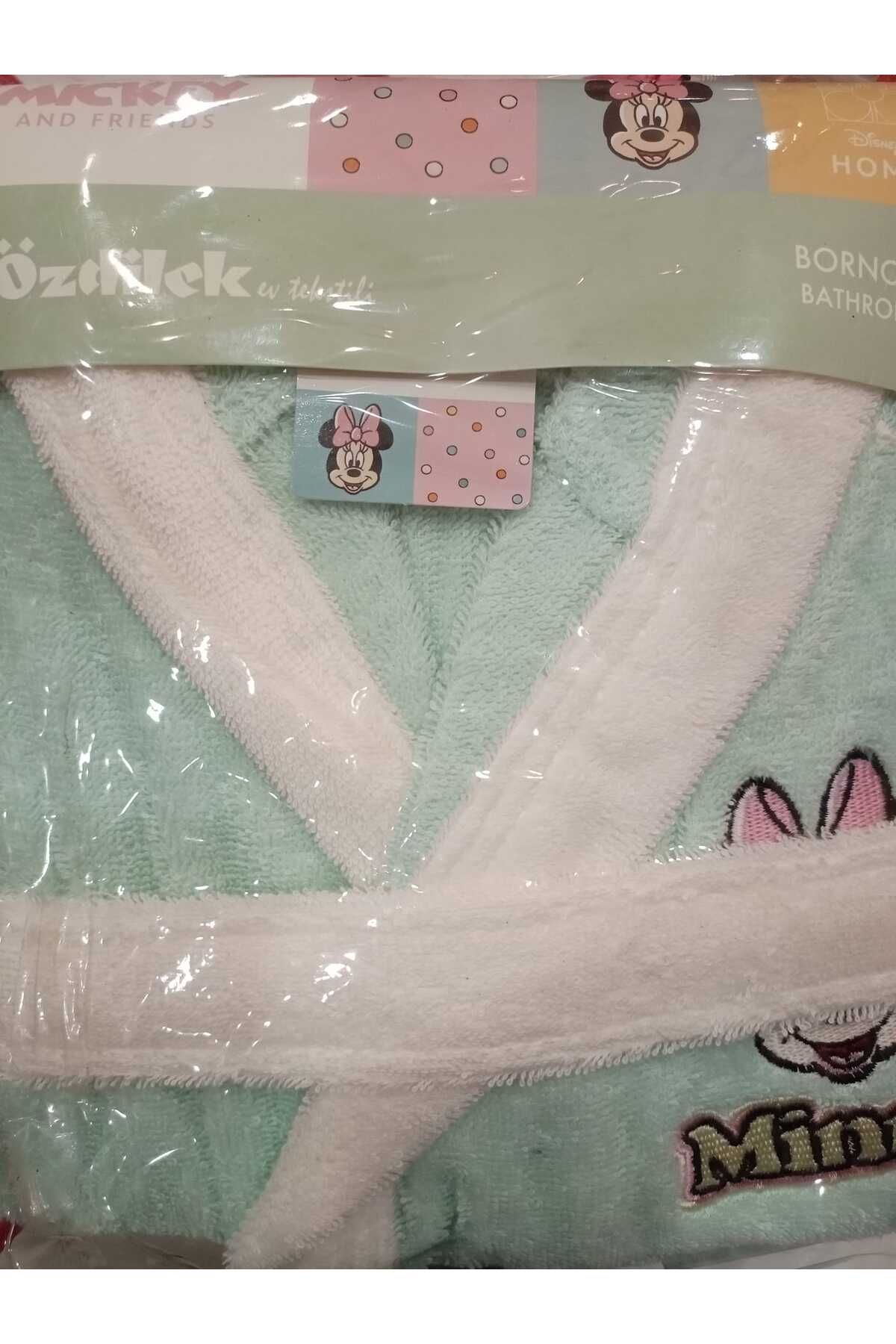Детски халат за баня «Minnie Heart Mint» - памук, възраст 11-12г.