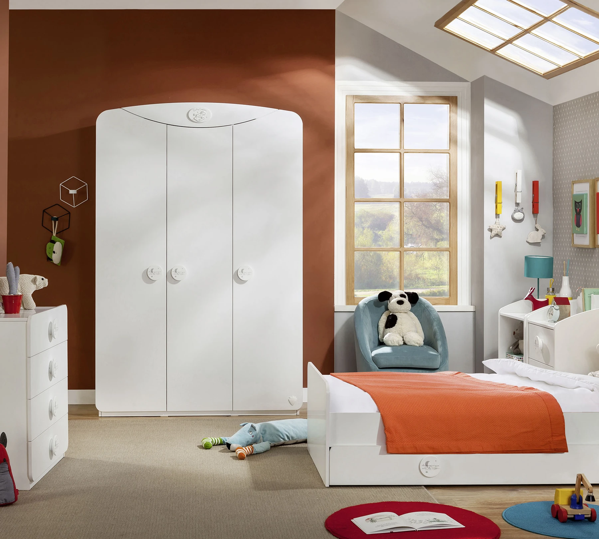 Трикрилен гардероб «Baby Cotton Sl» - ширина 133см