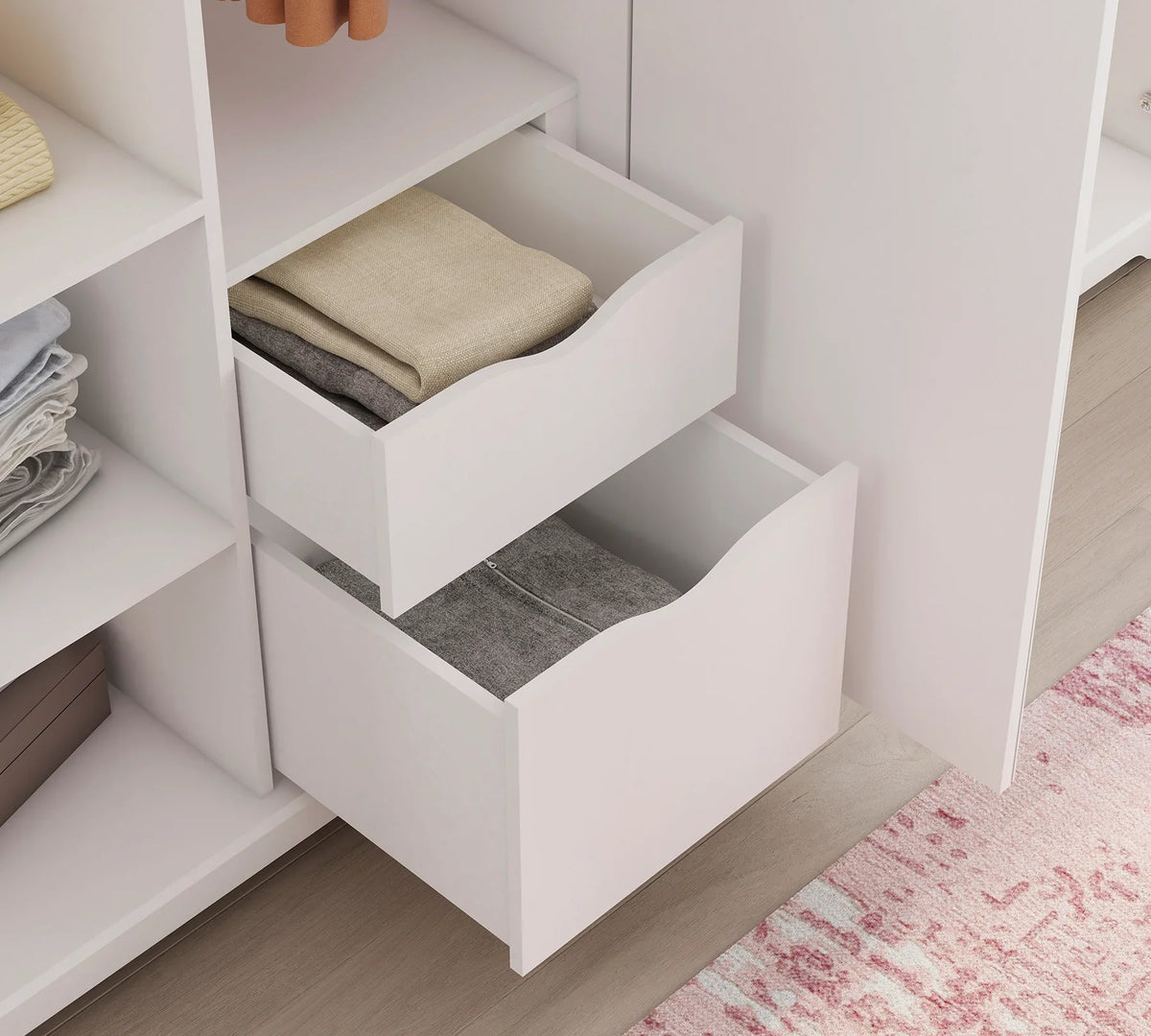 Четирикрилен гардероб «Rustic White» - ширина 202см
