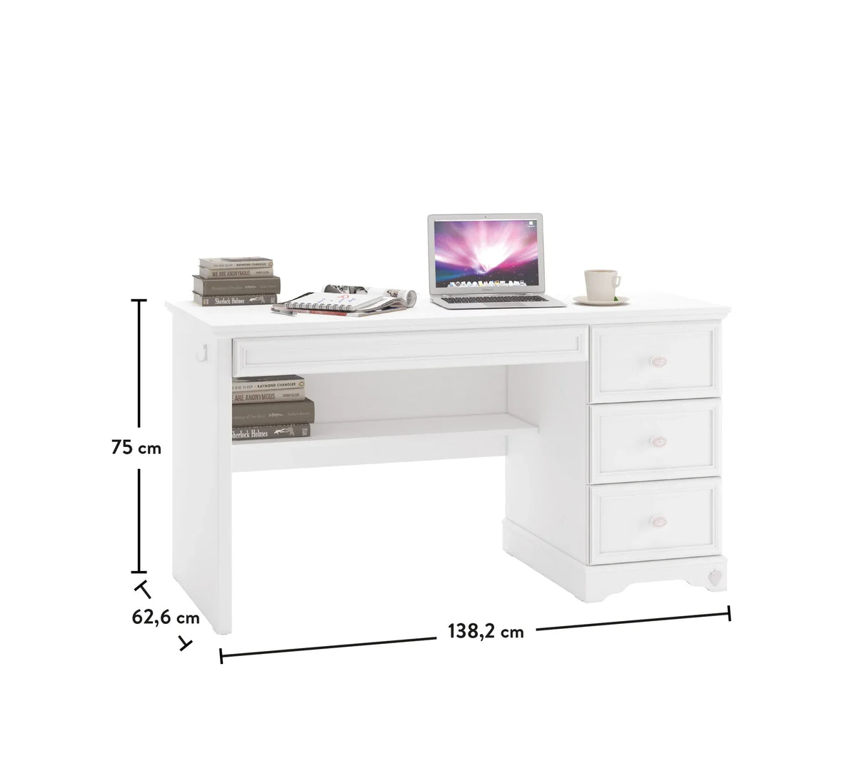 Бюро «Rustic White» с размер 138x75x62