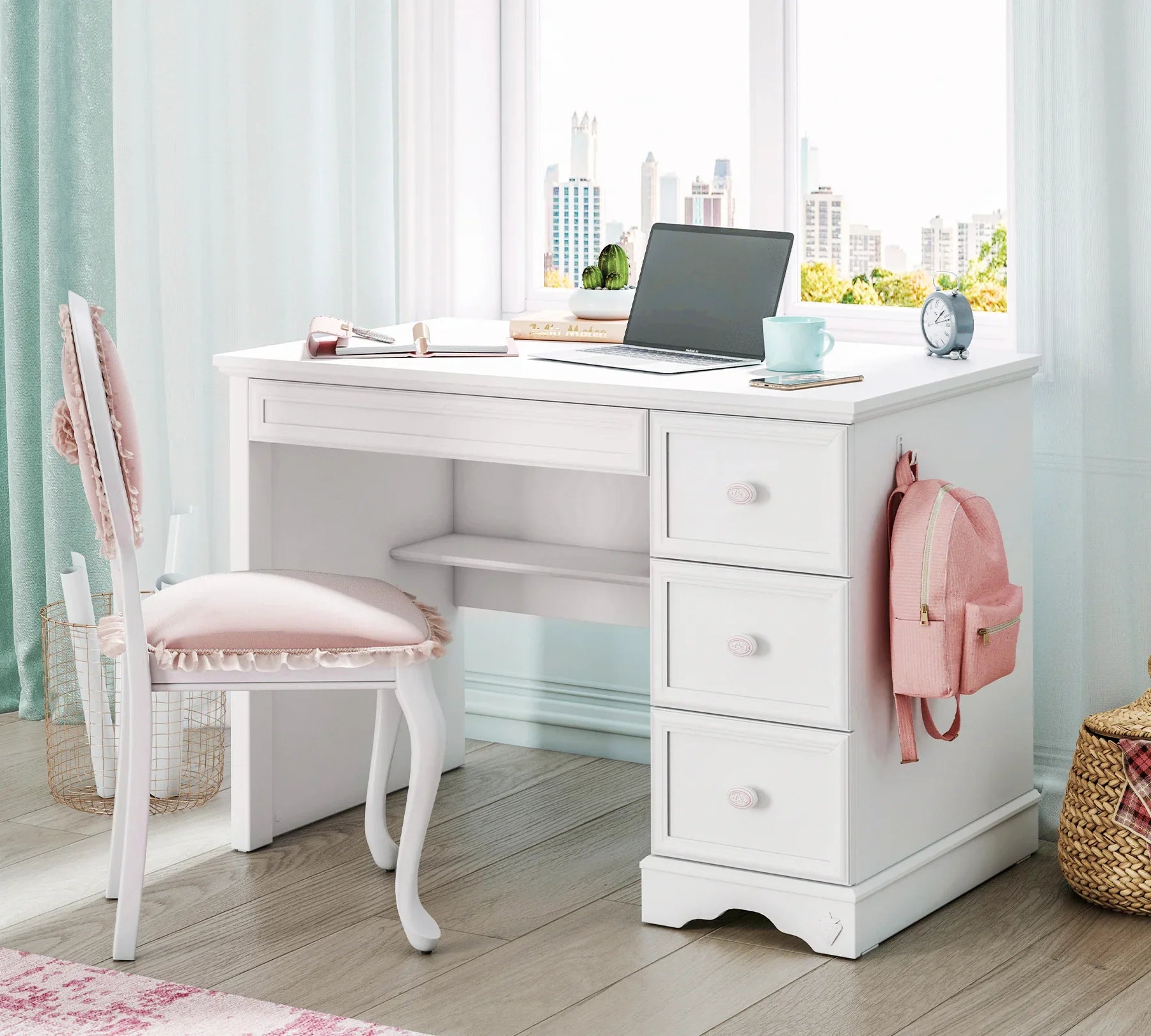 Бюро «Rustic White» с размер 108x75x63