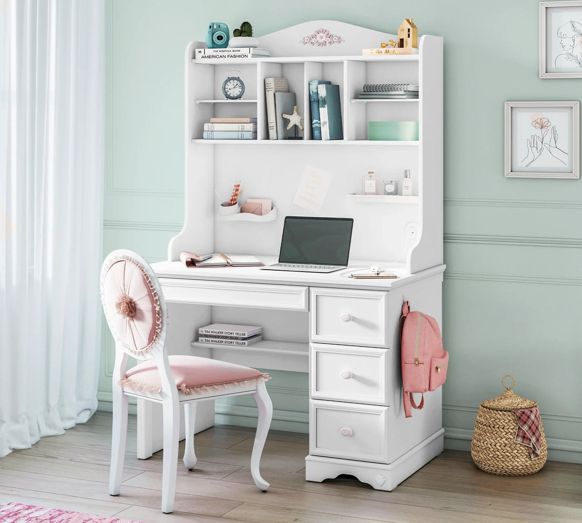 Бюро «Rustic White» с размер 108x75x63