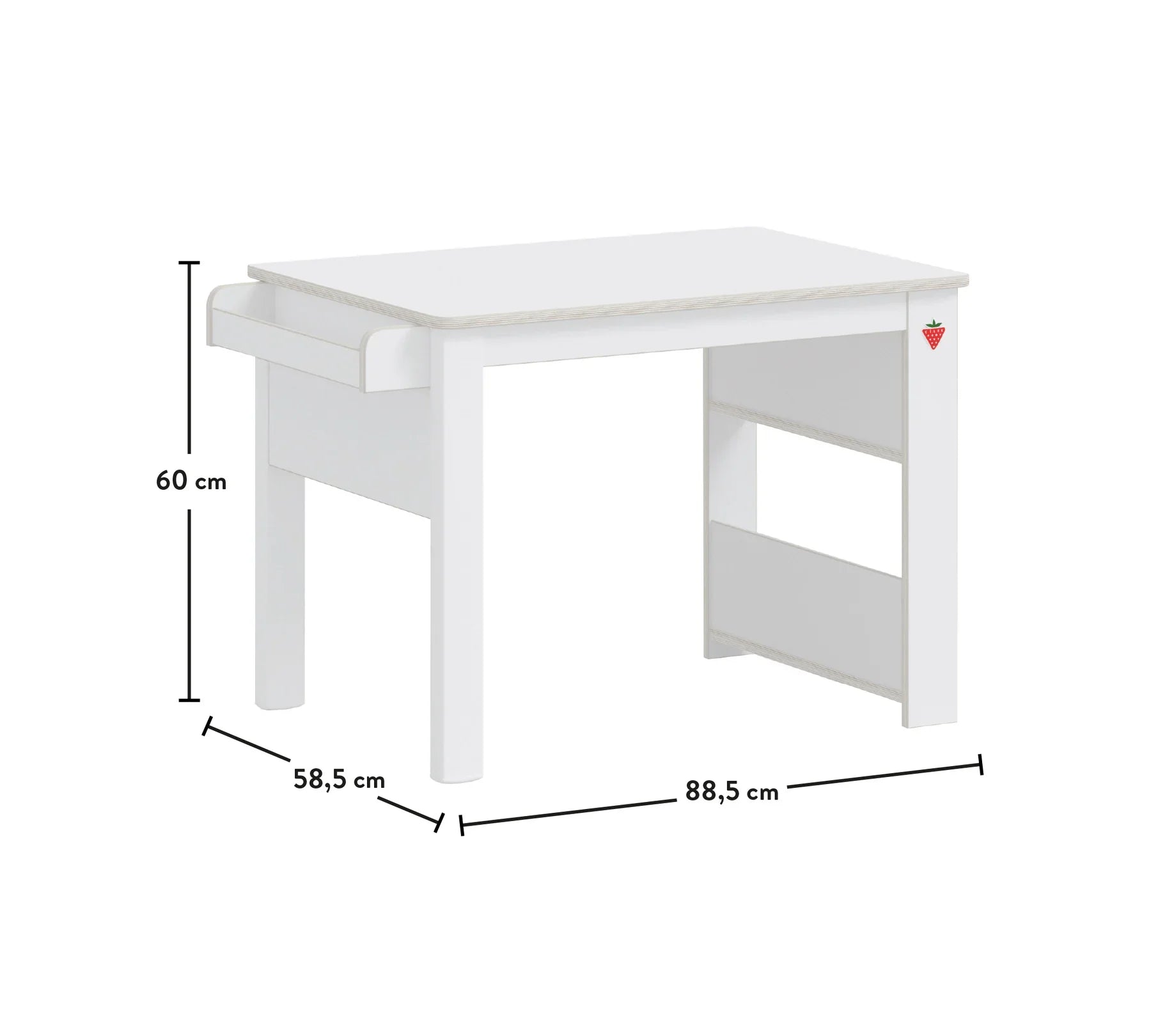 Игрално бюро «Montes White» + етажерка, размери 89х60х59см
