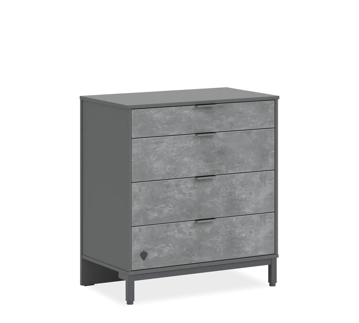 Скрин «Space Gray» с четири чекмеджета, размер 79х87х46см