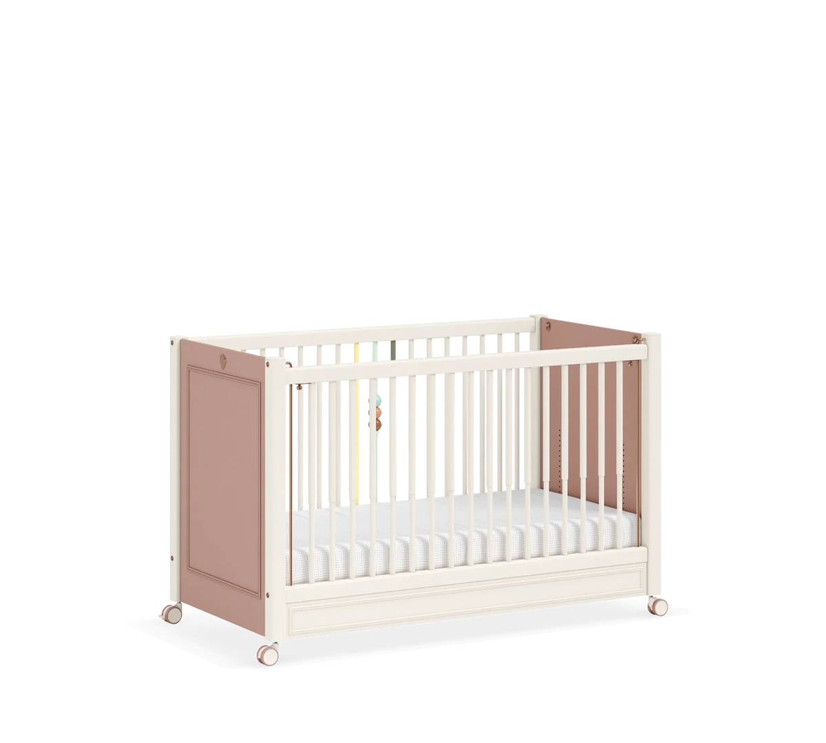 Бебешка кошара «Elegance Baby» с въртящи колелца и подвижна преграда, за матрак 60х120см