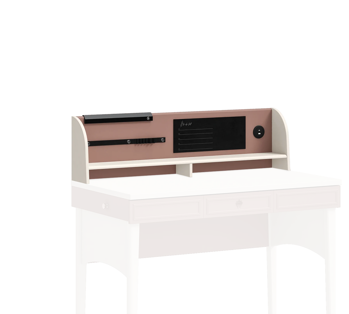 Надстройка за бюро «Elegance» + USB зарядна станция, LED осветление, размер 117х32х19см