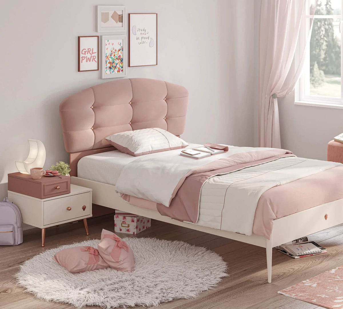 Нощно шкафче «Elegance» + две чекмеджета, размер 47х48х44см