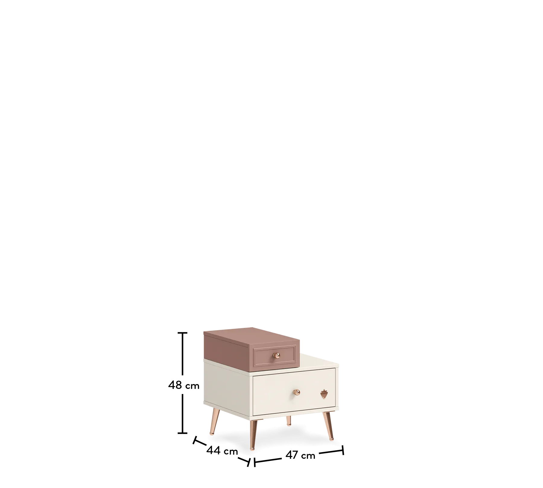 Нощно шкафче «Elegance» + две чекмеджета, размер 47х48х44см