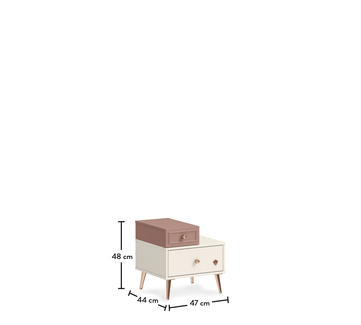 Нощно шкафче «Elegance» + две чекмеджета, размер 47х48х44см