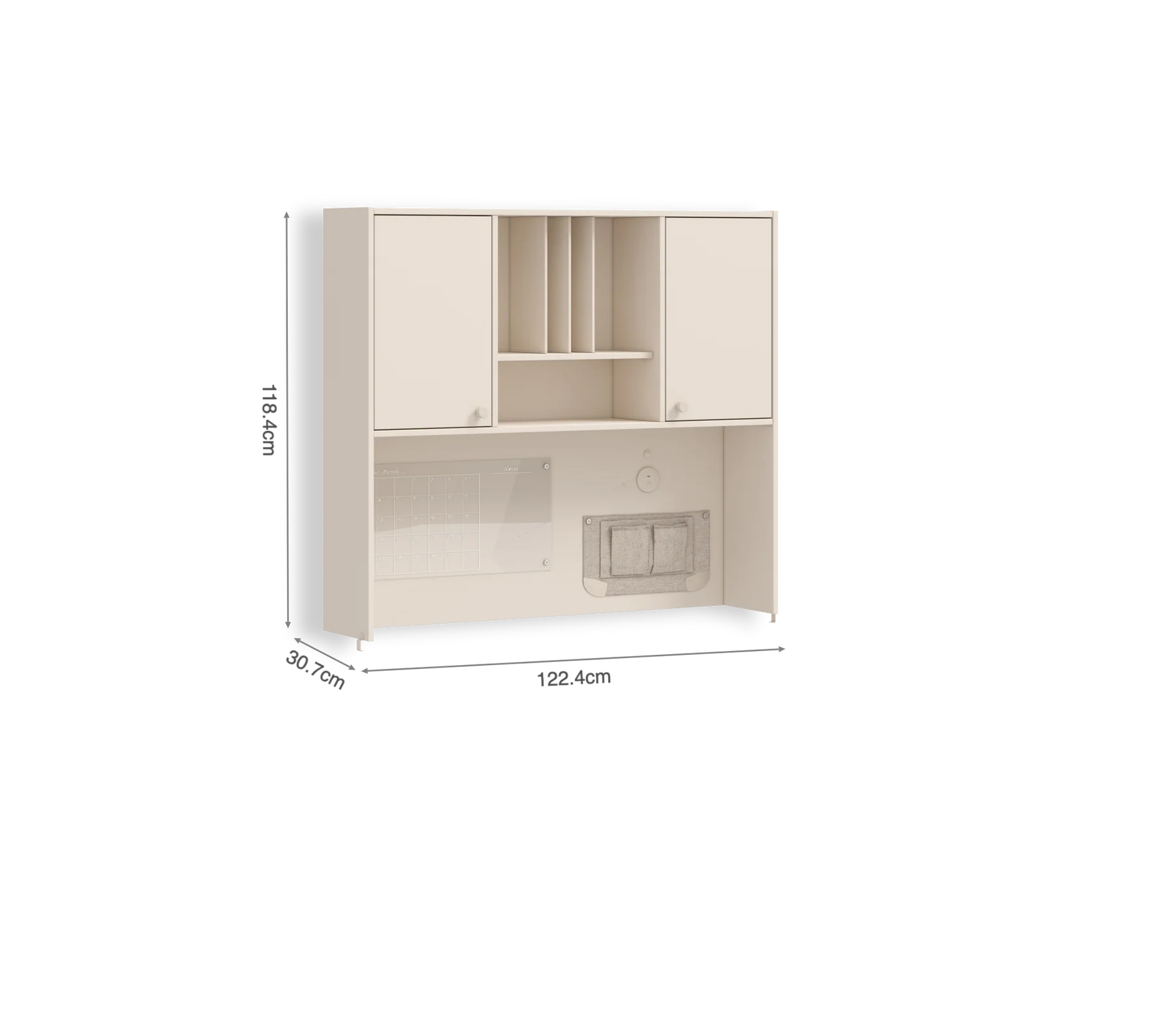 Надстройка за бюро «Varia» + USB зарядна станция, размер 122x118x30см