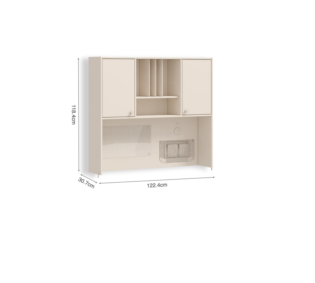 Надстройка за бюро «Varia» + USB зарядна станция, размер 122x118x30см