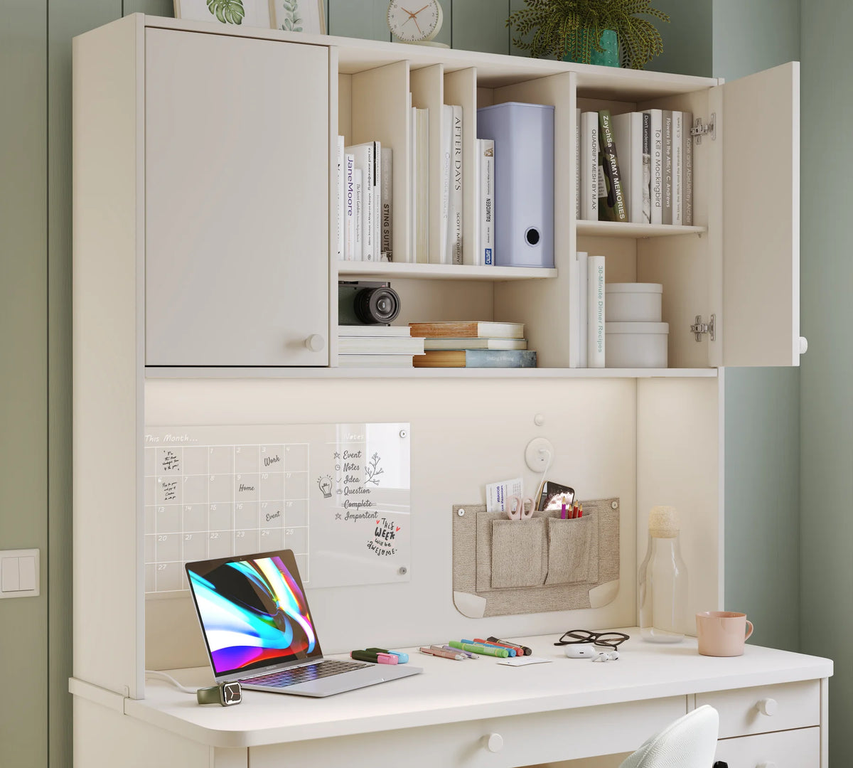 Надстройка за бюро «Varia» + USB зарядна станция, размер 122x118x30см