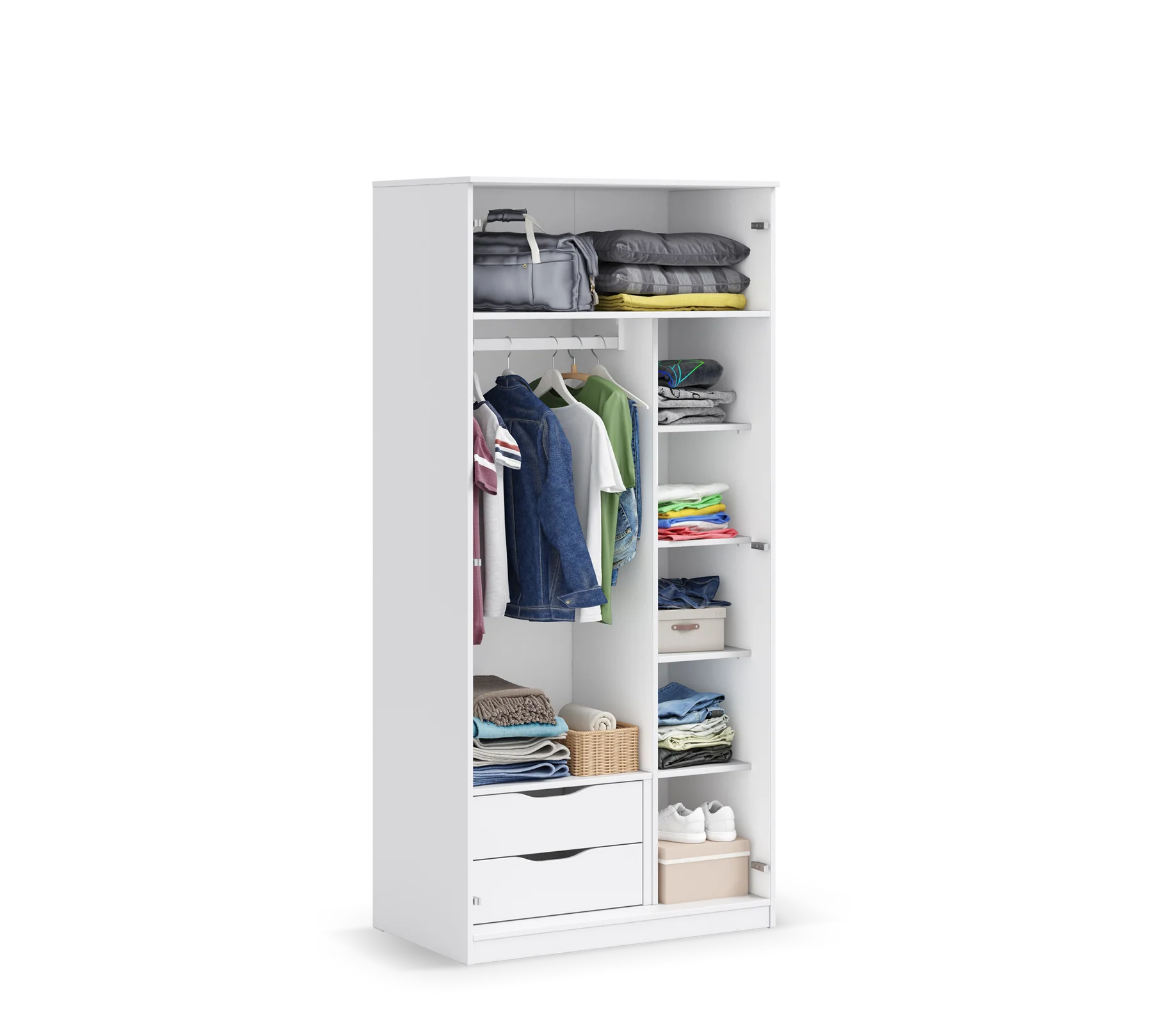 Двукрилен гардероб «Locker White» - ширина 90см