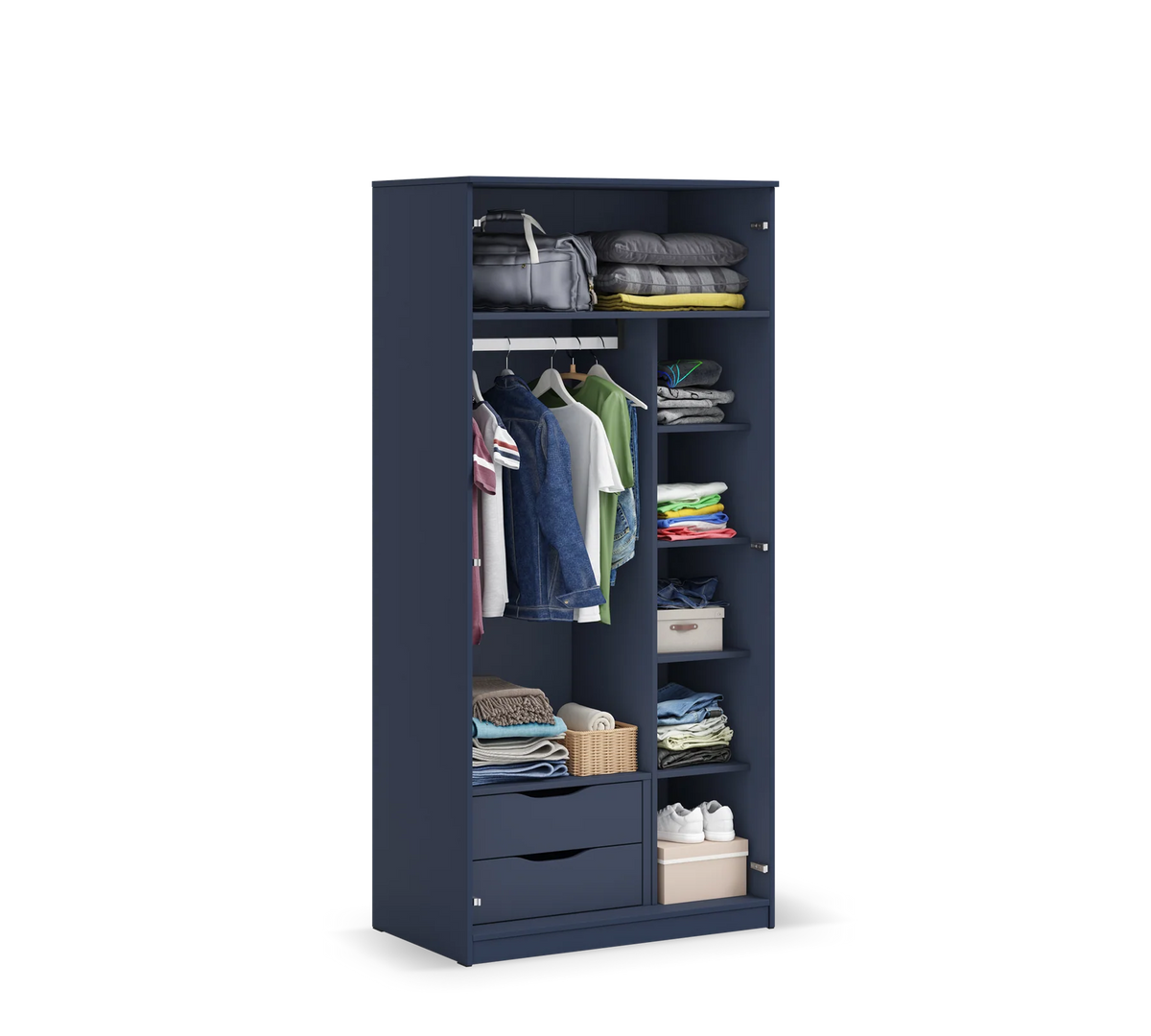 Двукрилен гардероб «Locker Dark blue» - ширина 90см