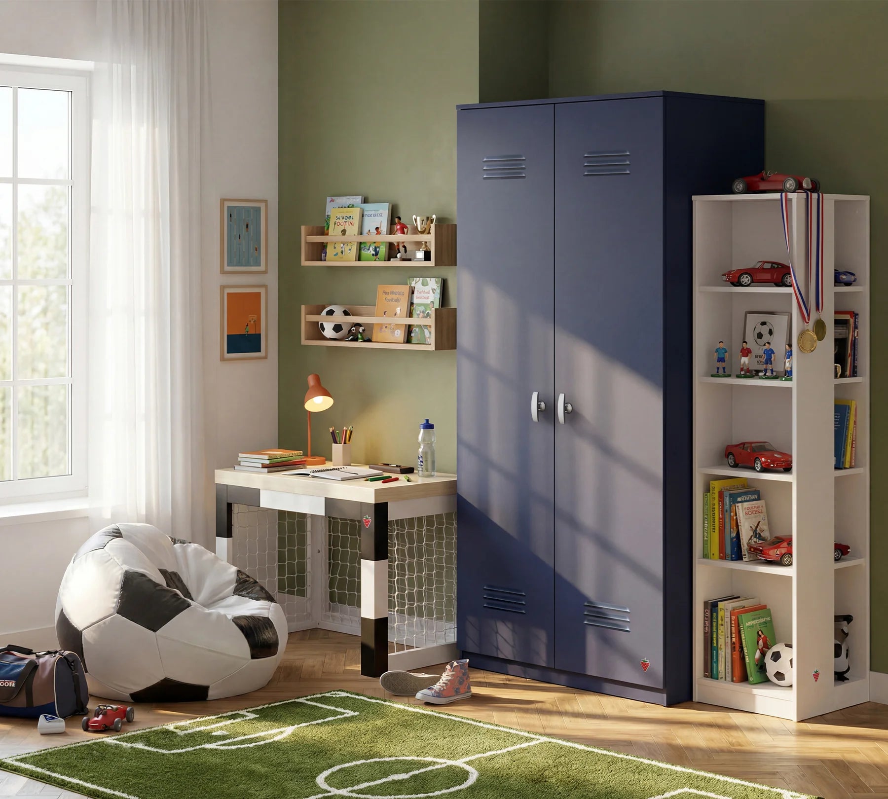 Двукрилен гардероб «Locker Dark blue» - ширина 90см