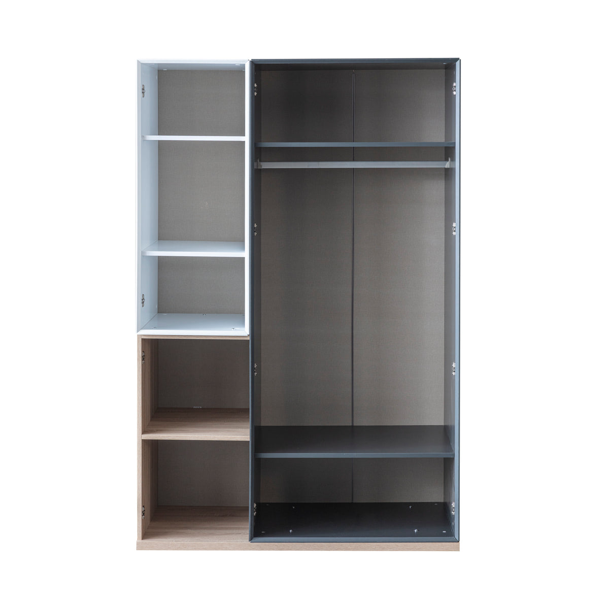 Трикрилен гардероб «Berlin Teen» с огледална врата, ширина 130см
