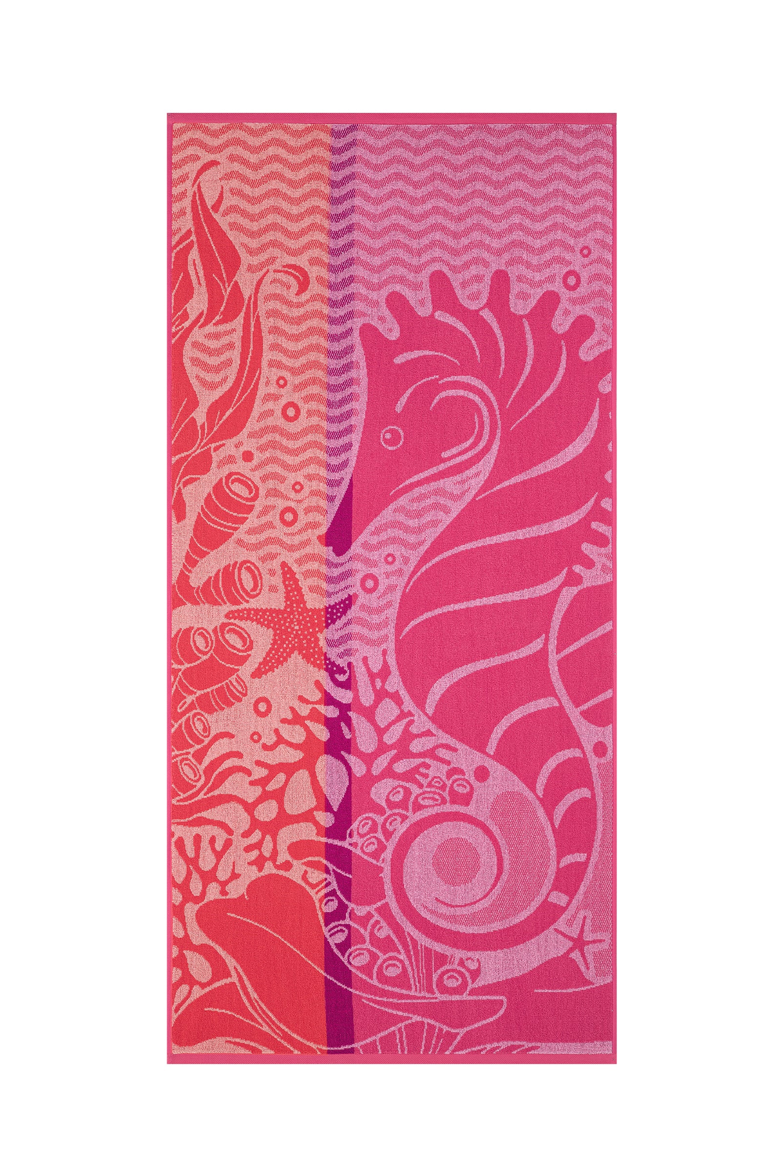 Плажна хавлия «Nice Pink Sea Horse» памук, кадифе, размер 70х150см