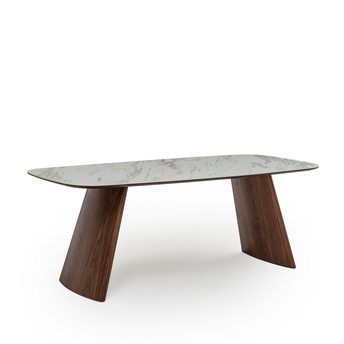 Трапезна маса «Delta Bej Walnut» + керамичен плот и естествен фурнир