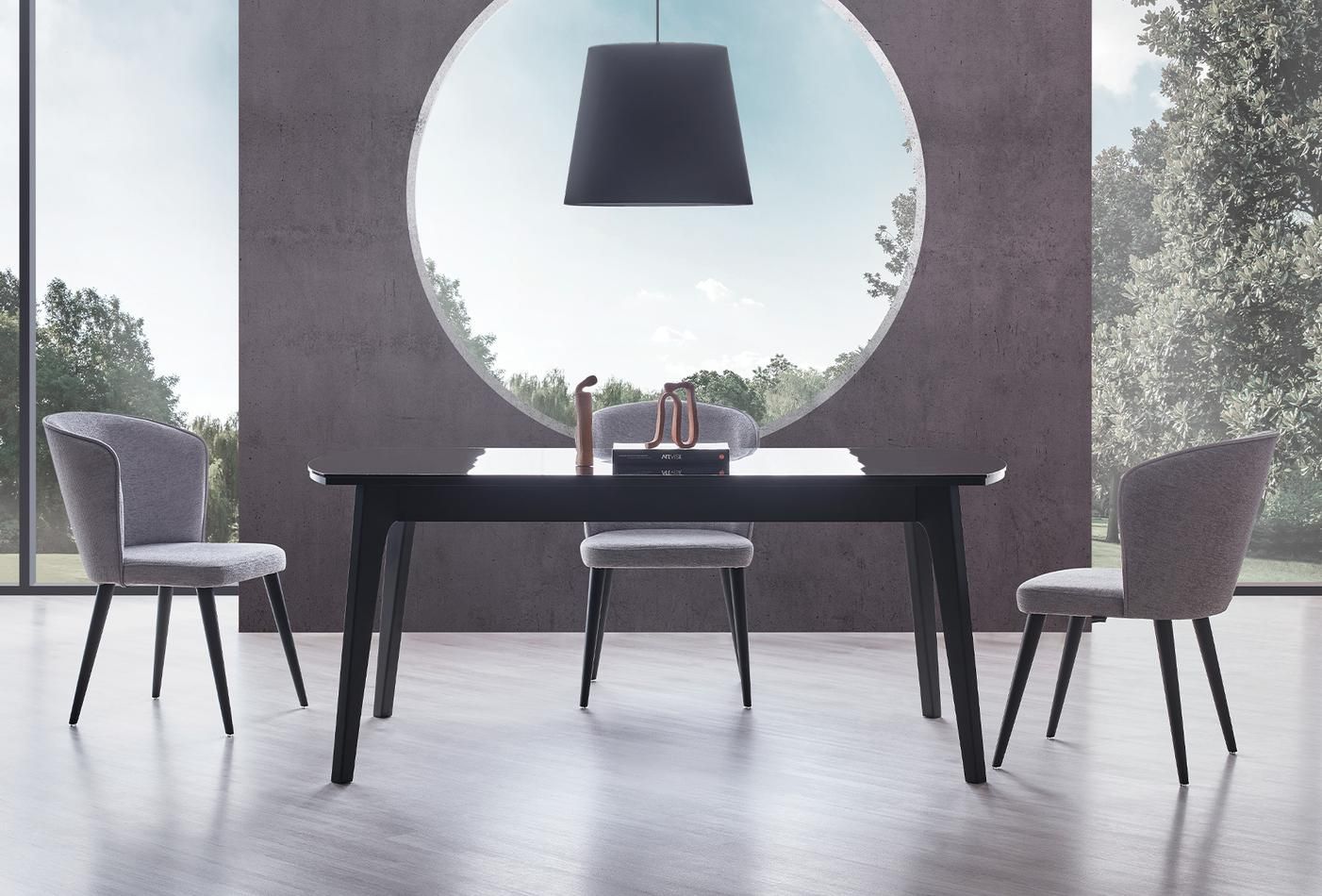 Трапезна маса «Legato Black» с размер 180х76х100см