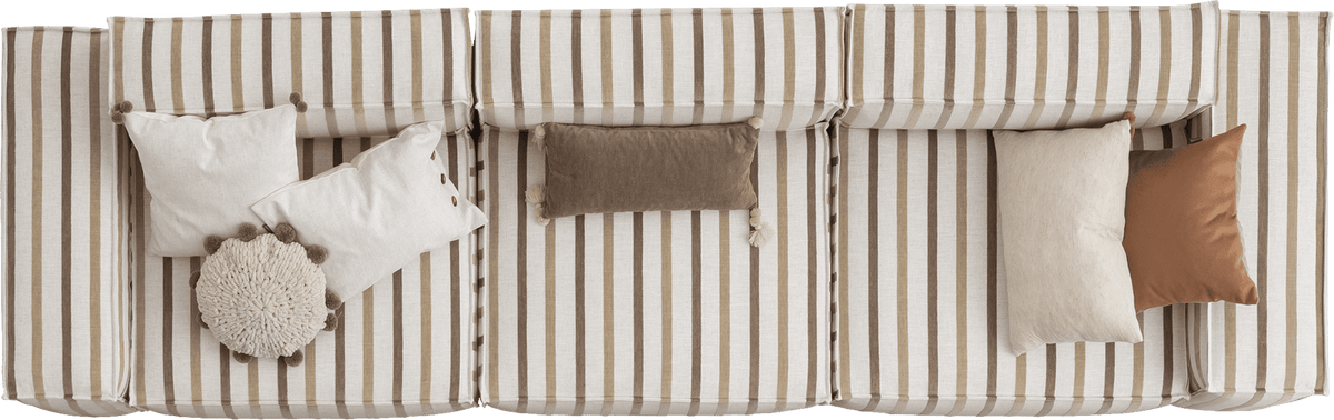 Триместен диван «Plus Poufy Striped» от серия Colorium, ширина 320см
