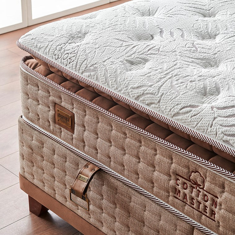 Тапицирано легло «Cotton Master» + Матрак и табла - с място за съхранение, повдигащ механизъм, система за безшумно затваряне