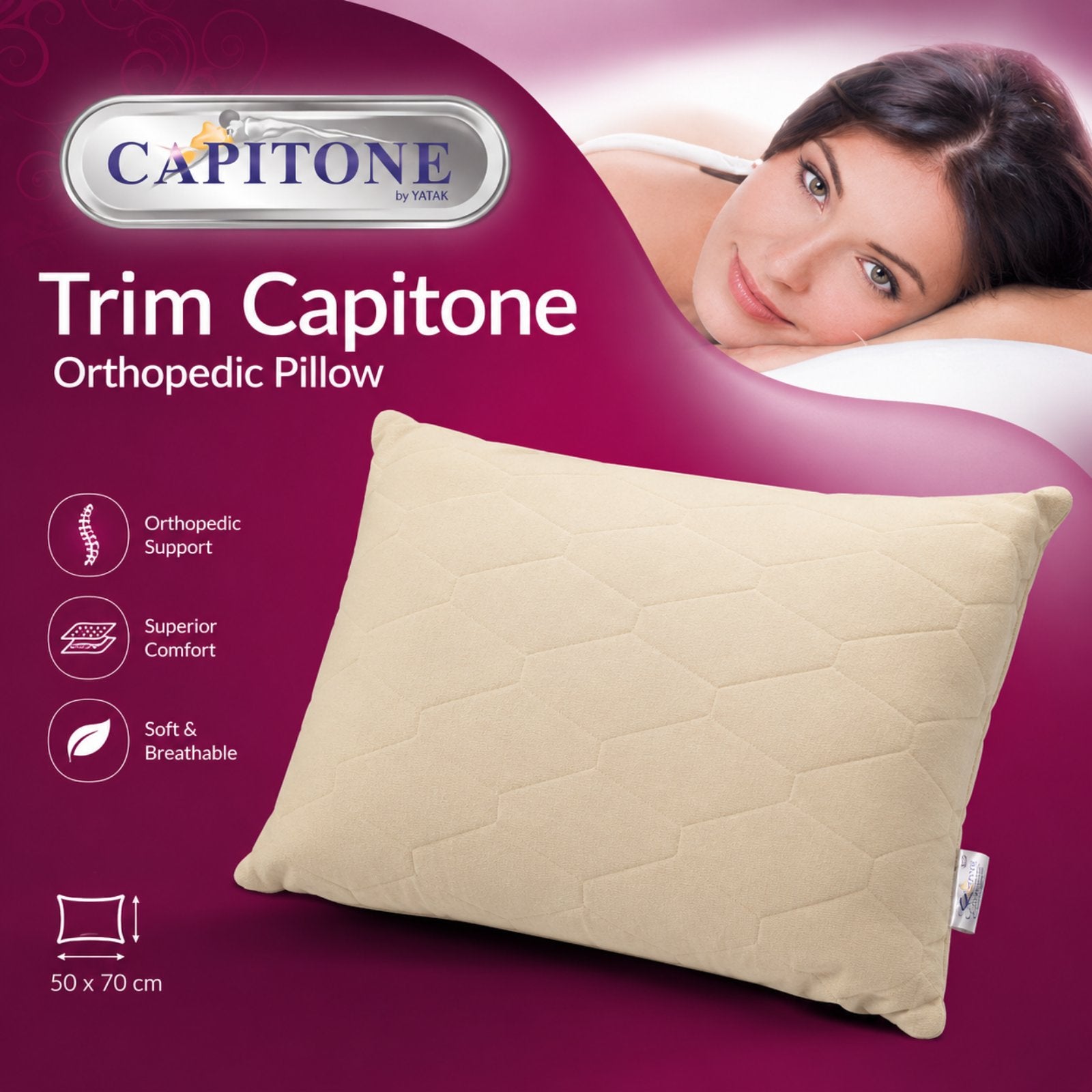 Ортопедична възглавница «Trim Capitone» с мемори пяна