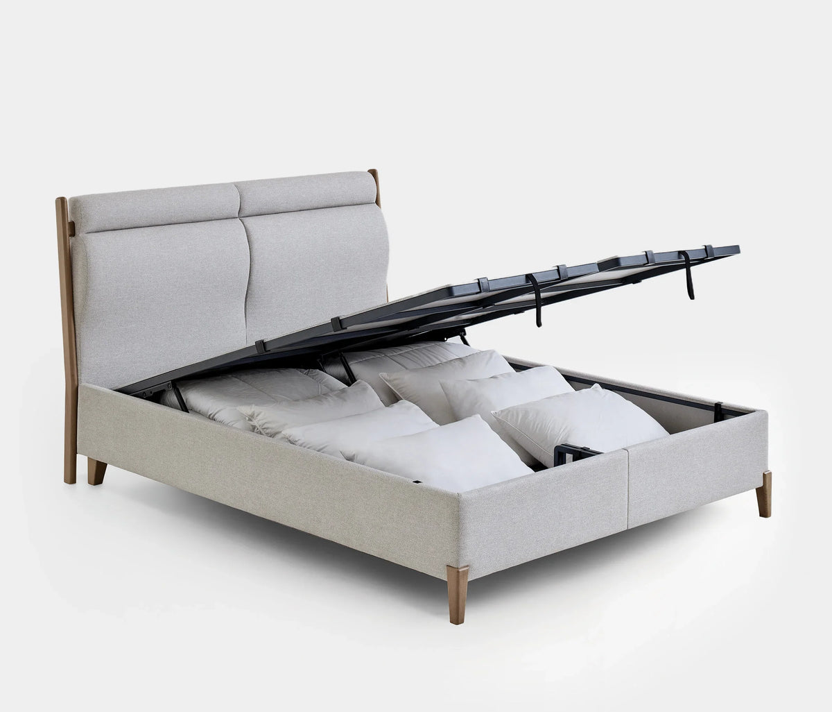 Тапицирано легло «Ergonomic Air» + табла - с място за съхранение, повдигащ механизъм, система за безшумно затваряне