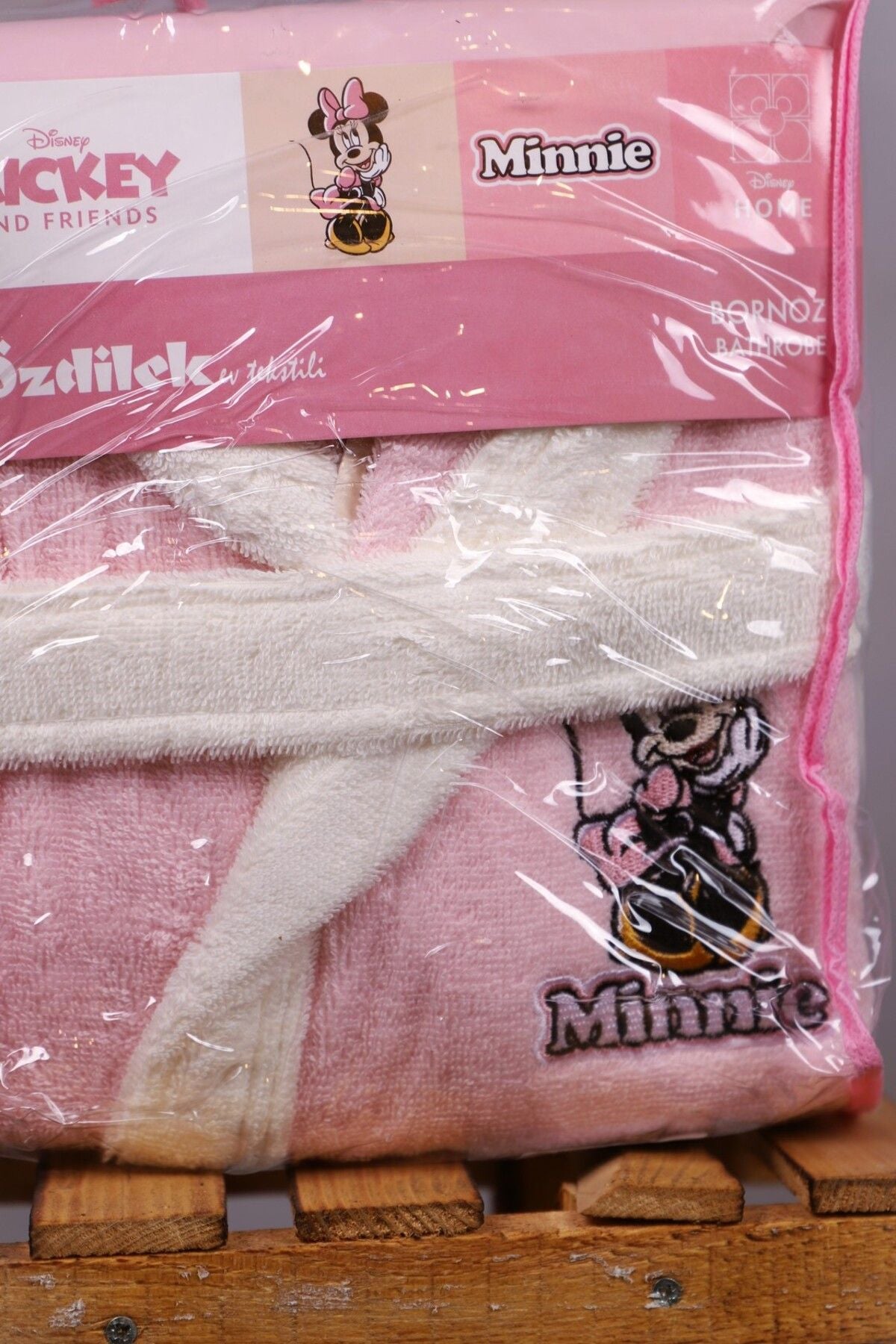 Детски халат за баня «Minnie Happy Pink» - памук, възраст 9-10г.