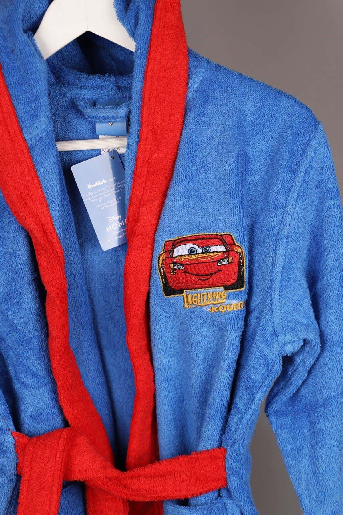 Детски халат за баня «Cars Mc Queen Blue» - памук, възраст 9-10г