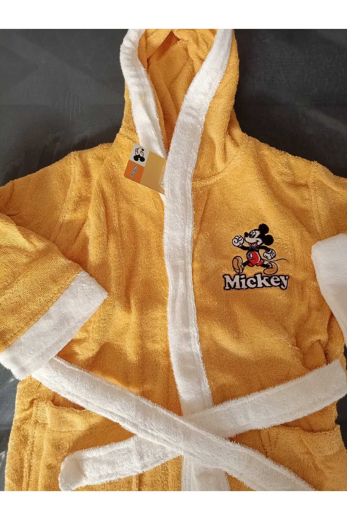 Детски халат за баня «Mickey M.Happy Yellow» - памук, възраст 11-12г