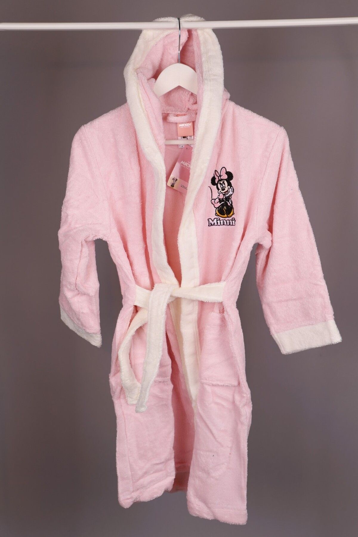 Детски халат за баня «Minnie Happy Pink» - памук, възраст 9-10г.