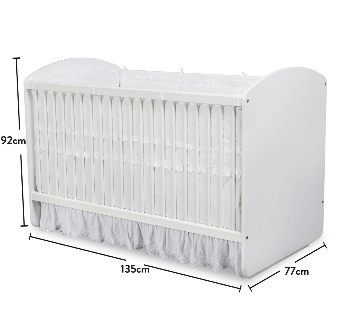 Бебешка кошара «White» + люлеещ механизъм, за матрак 70х130см