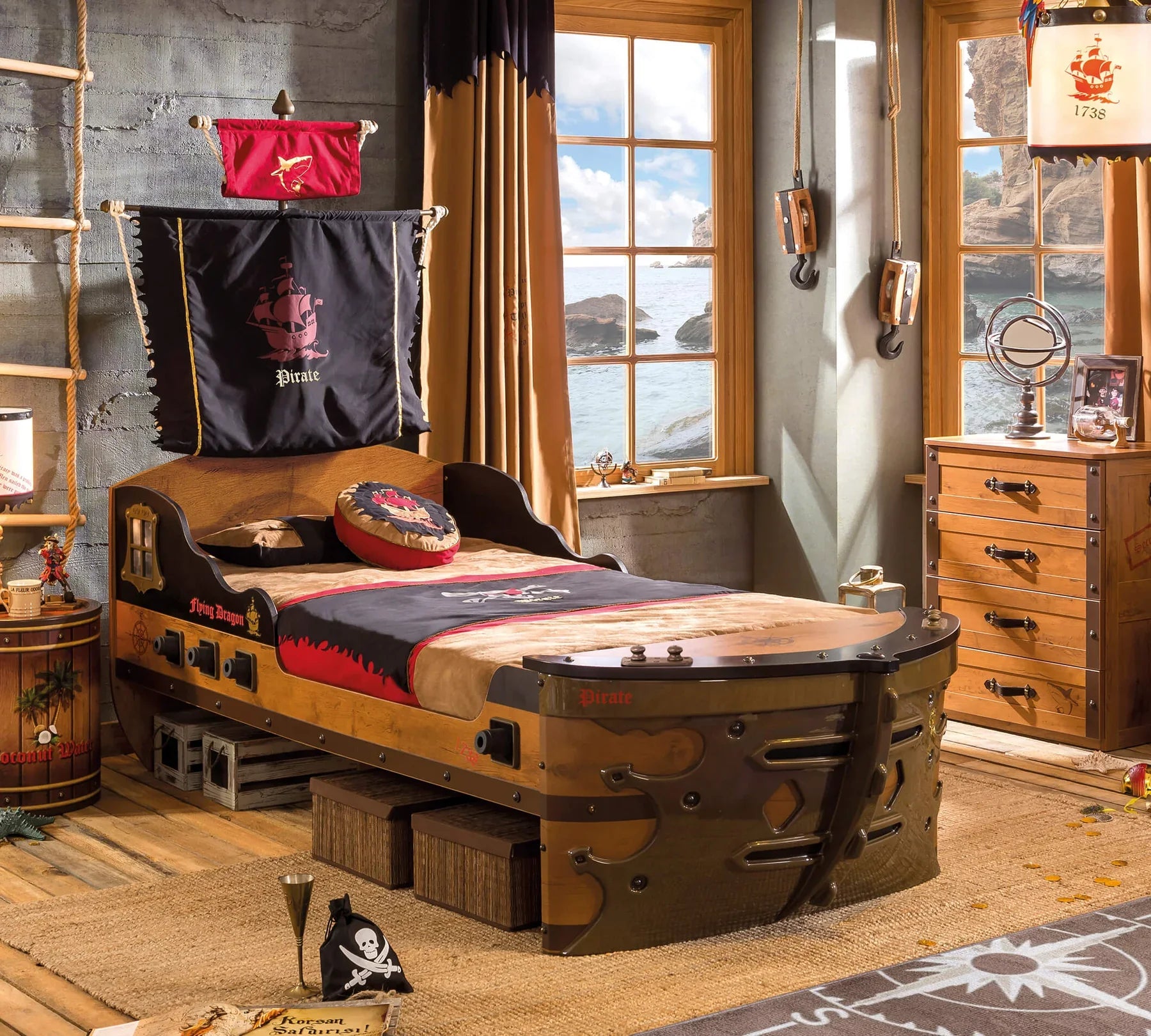 Легло-кораб «Pirate S» за матрак 90х190см