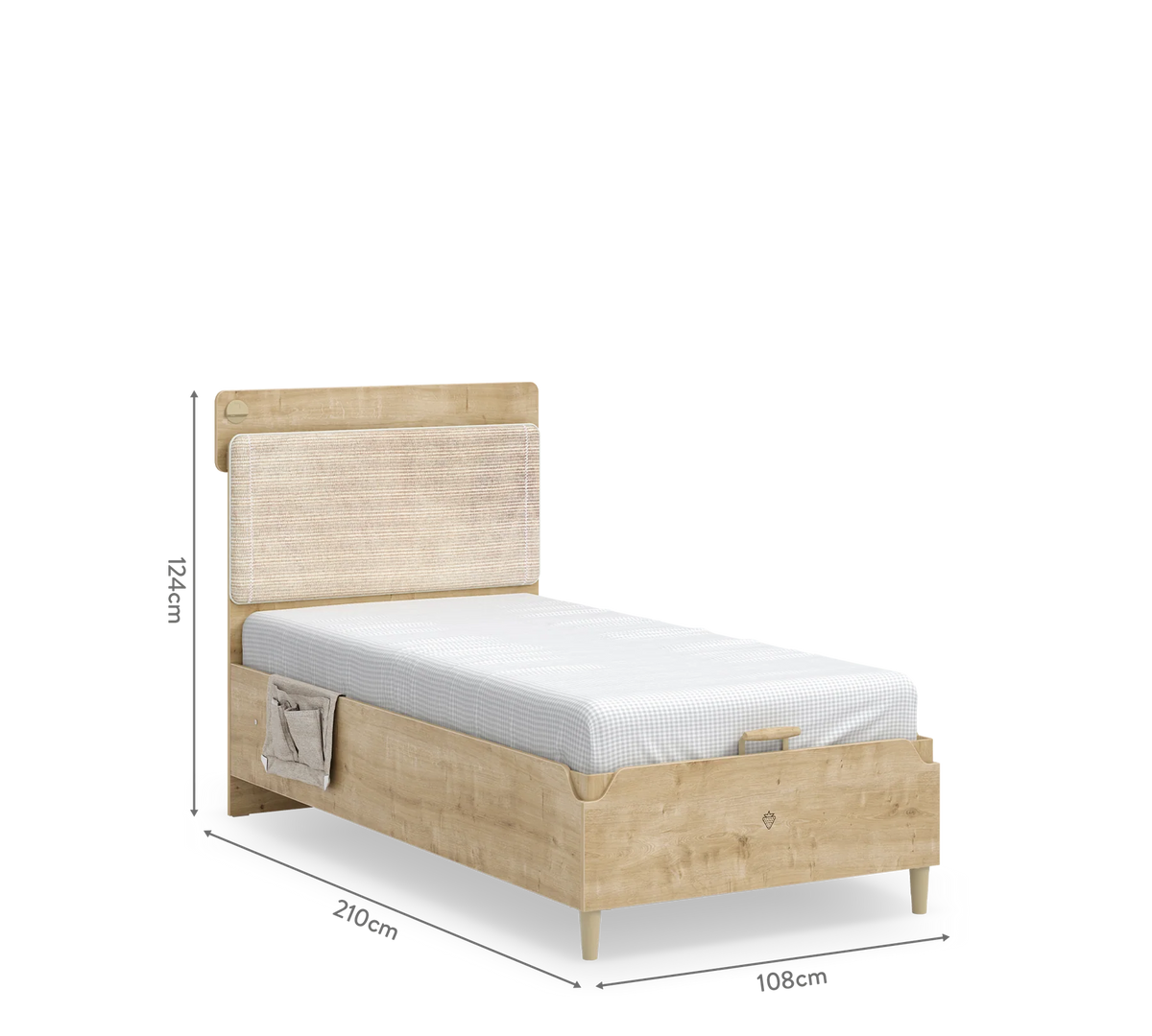 Легло «Mocha Modern» с табла с USB, с място за съхранение