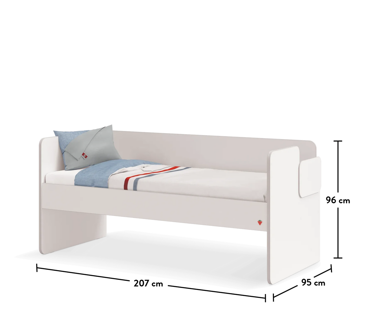 Горно легло за модулно двуетажно легло «Studio White»