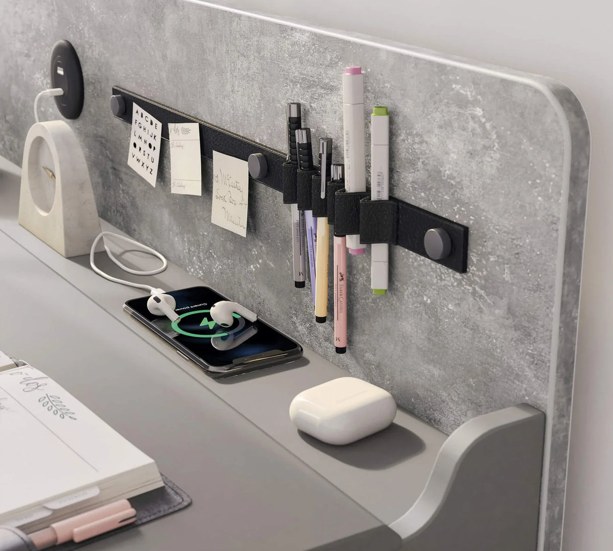 Бюро «Space Gray» с USB зарядна станция, размер 128x96x61