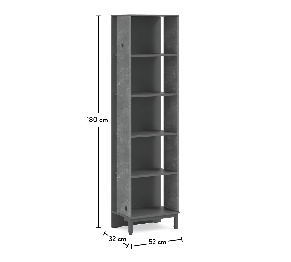 Библиотека «Space Gray» с размер 52x180x32см