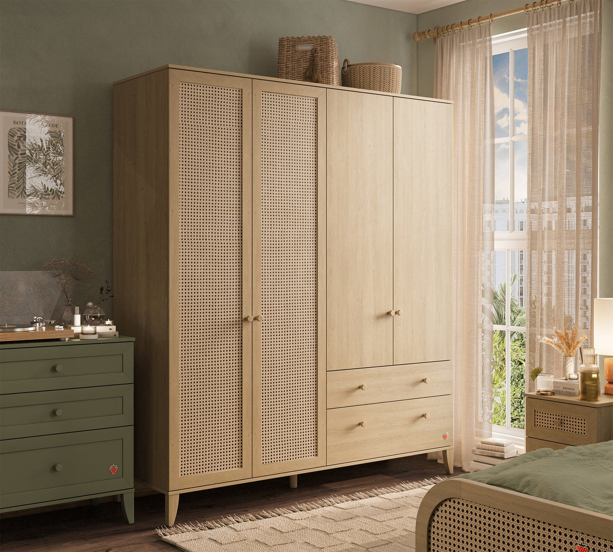 Четирикрилен гардероб «Loof» - ширина 180см