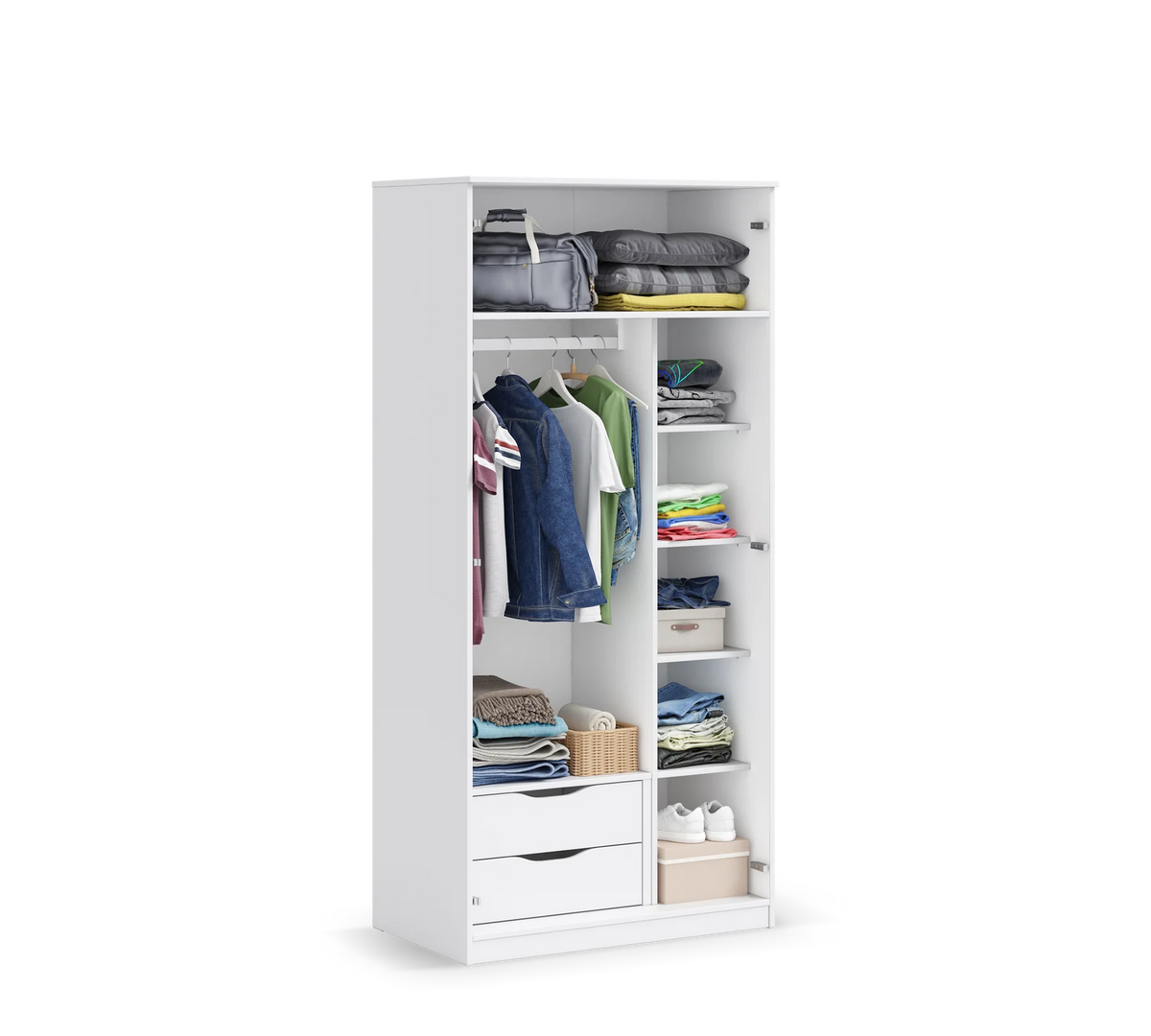 Двукрилен гардероб «Locker White» - ширина 90см