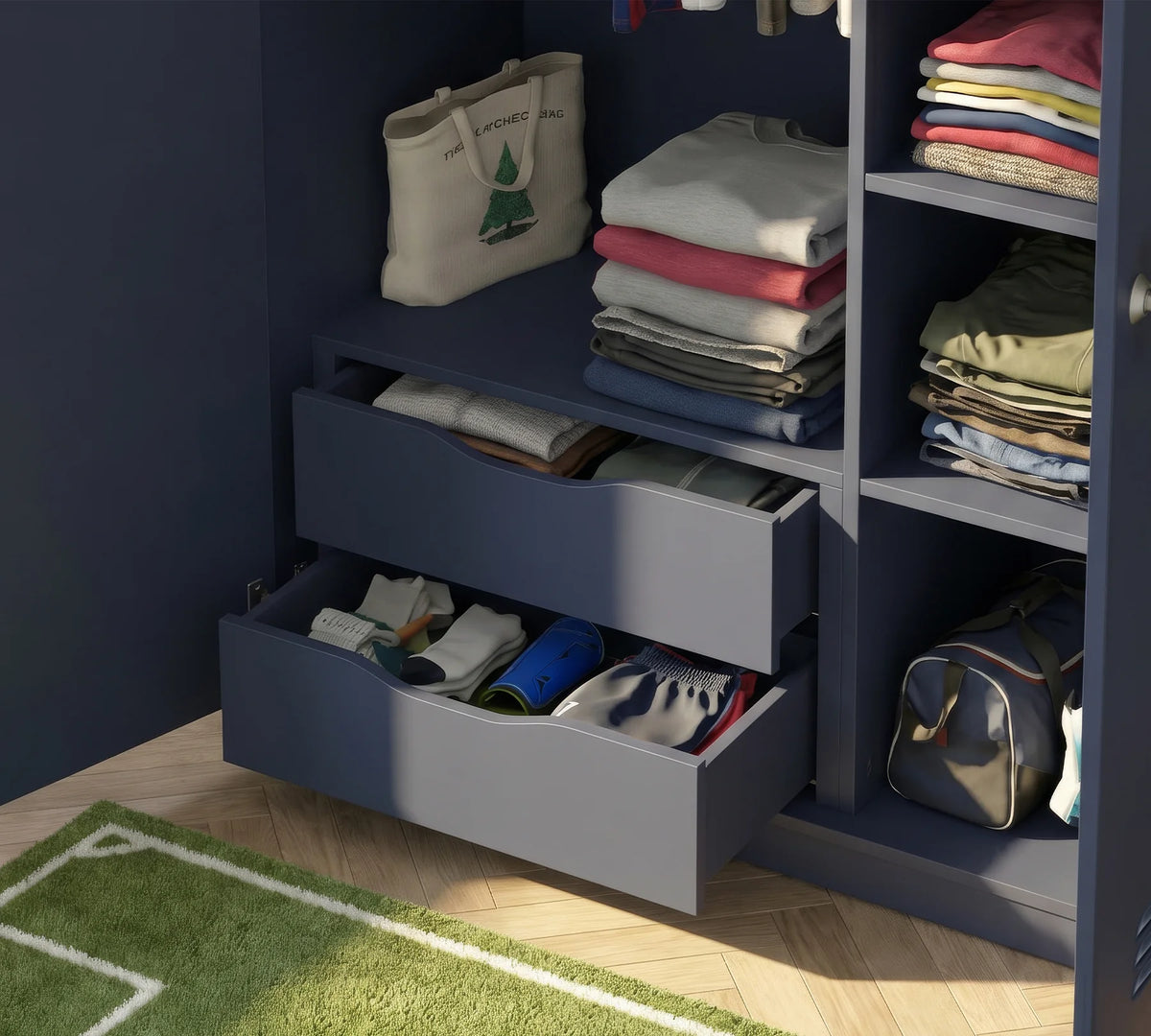 Двукрилен гардероб «Locker Dark blue» - ширина 90см