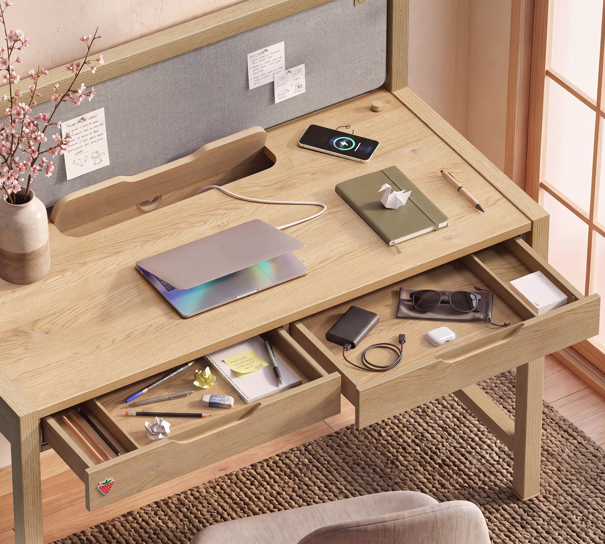 Бюро «Mizu» с надстройка, размер 130x113x61см