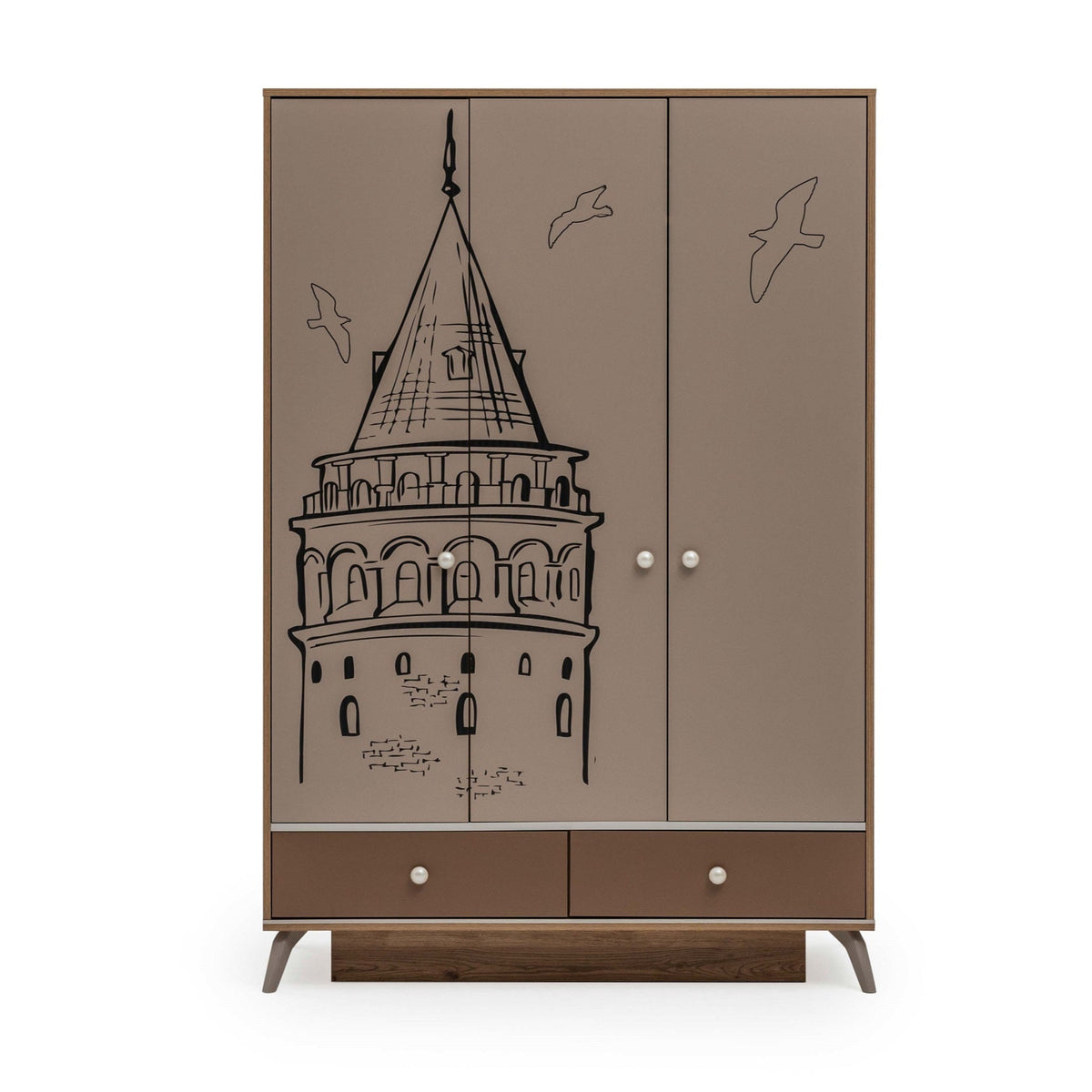 Трикрилен гардероб «Galata» - ширина 142см