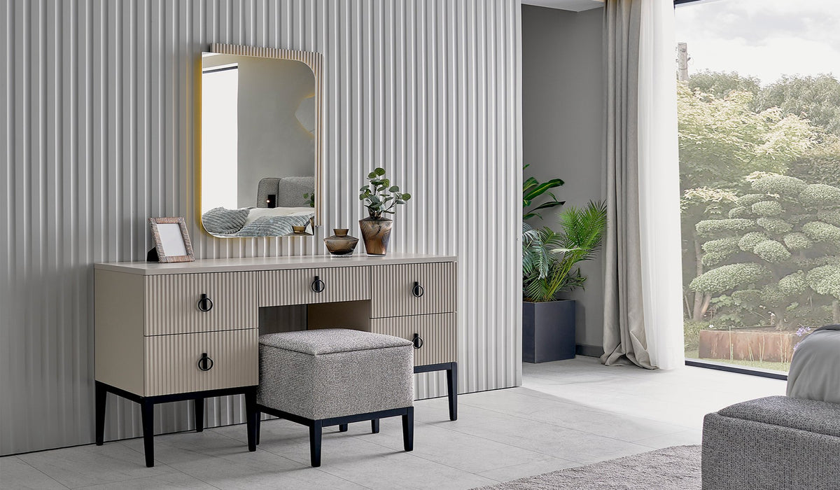 Тоалетка «Defne Premium» + огледало, с пет чекмеджета, размер 143х84х46см