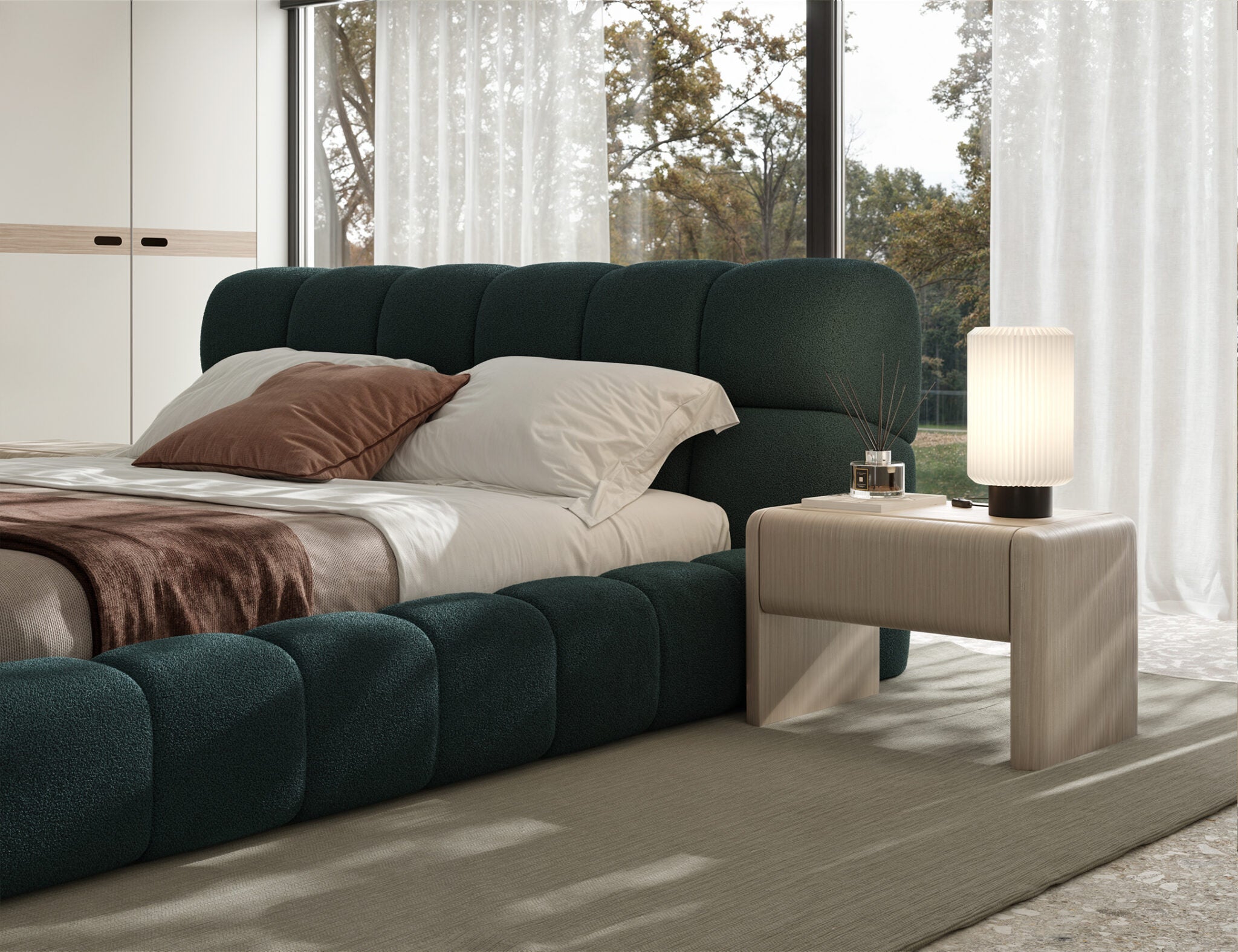 Нощно шкафче «Aqua» + чекмедже, естествен фурнир, размер 65х43х48см