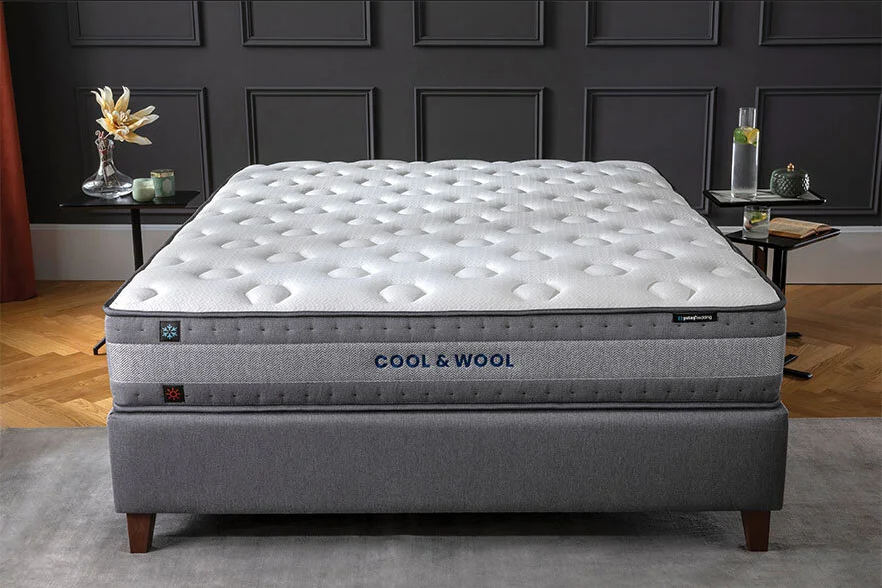 Матрак «Cool & Wool» с лятна и зимна страна, с технология Copper Cool, с покет пружинна система, 28 см