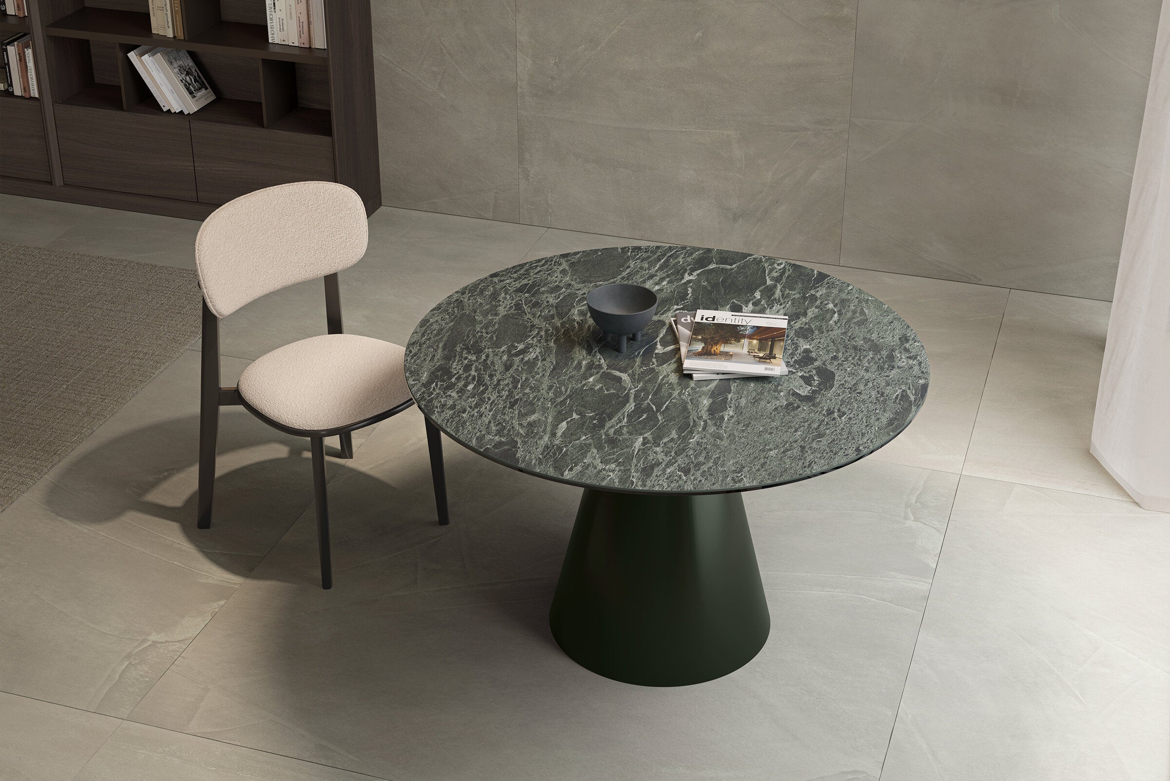 Трапезна маса «Agate» + керамичен плот, размер 120х75х120см