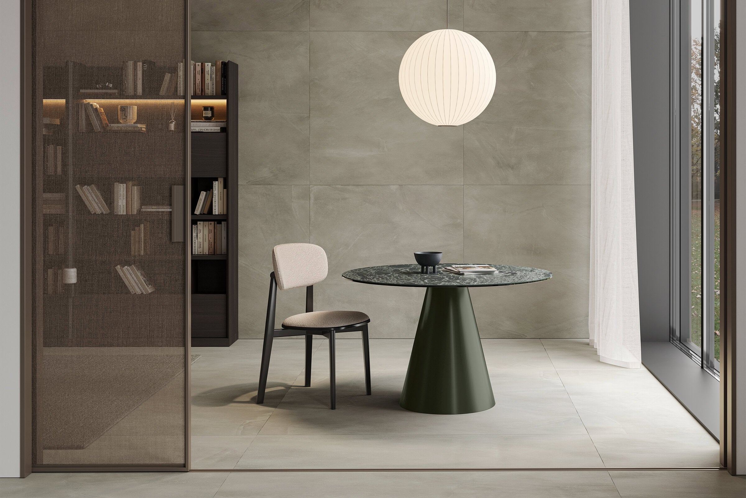 Трапезна маса «Agate» + керамичен плот, размер 120х75х120см