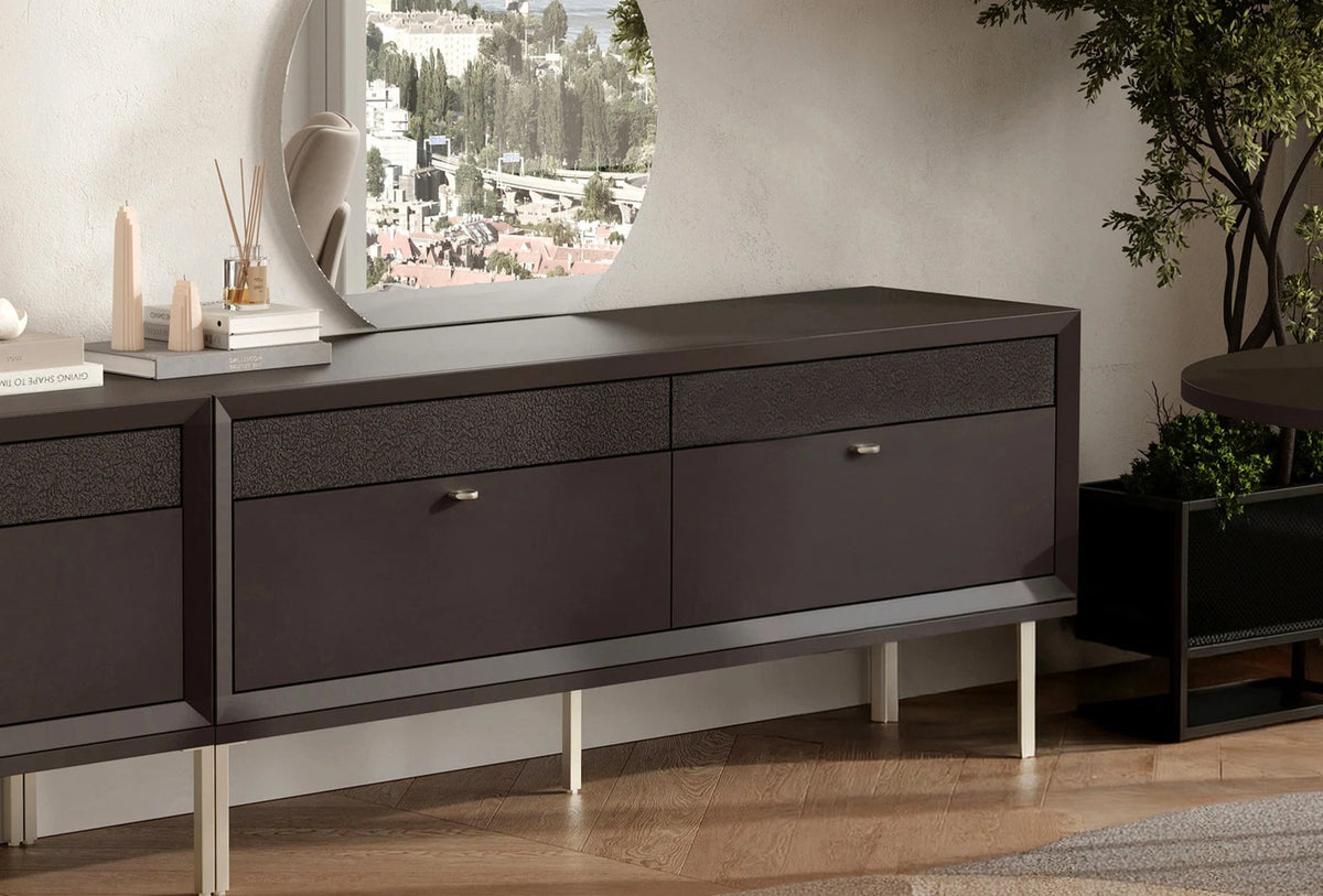 Бюфет «Fit & Flex» с четири чекмеджета, метални крака, размер 160х68х48см