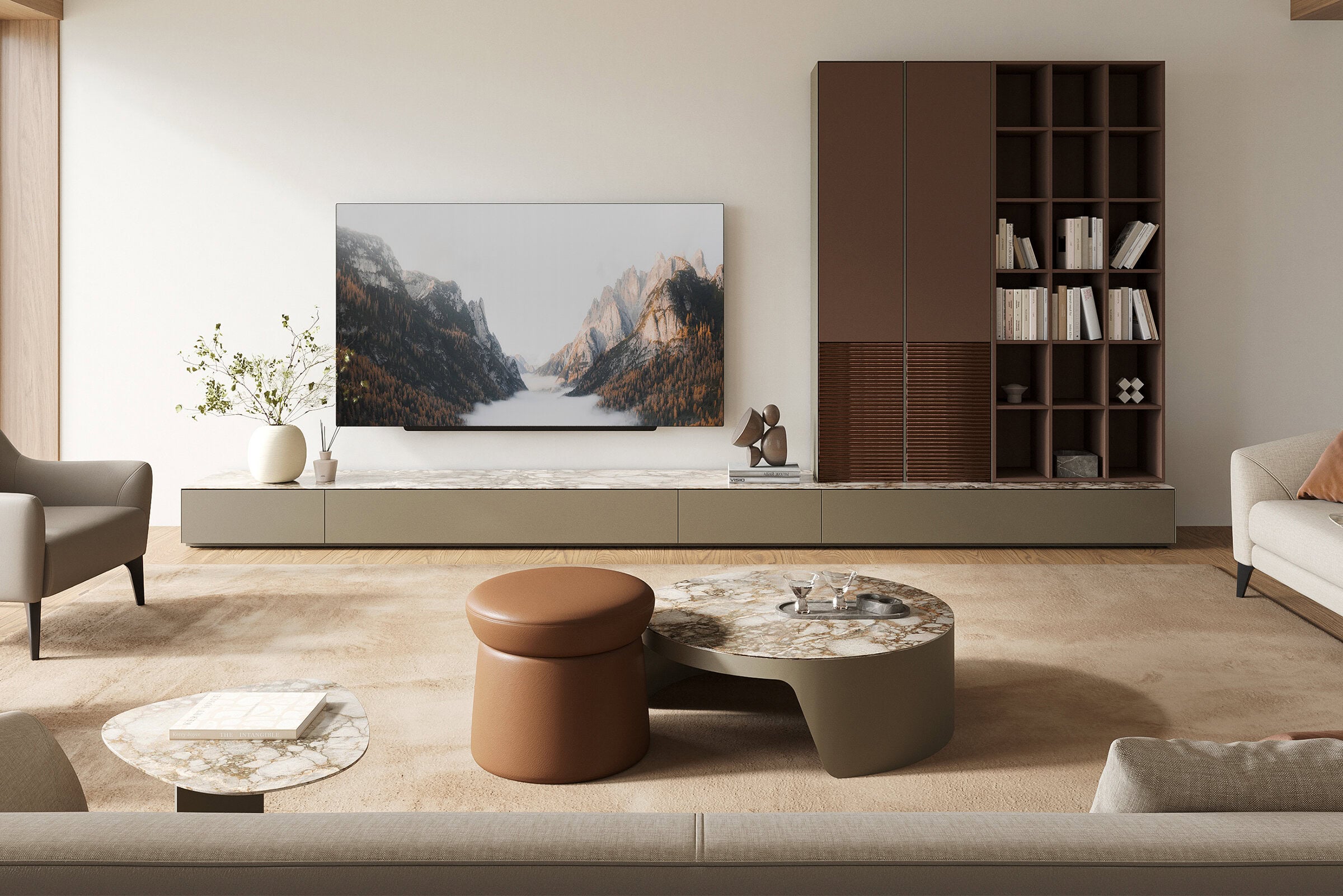 Холна маса «Element Middle» с керамичен плот, размер 90х31х90см