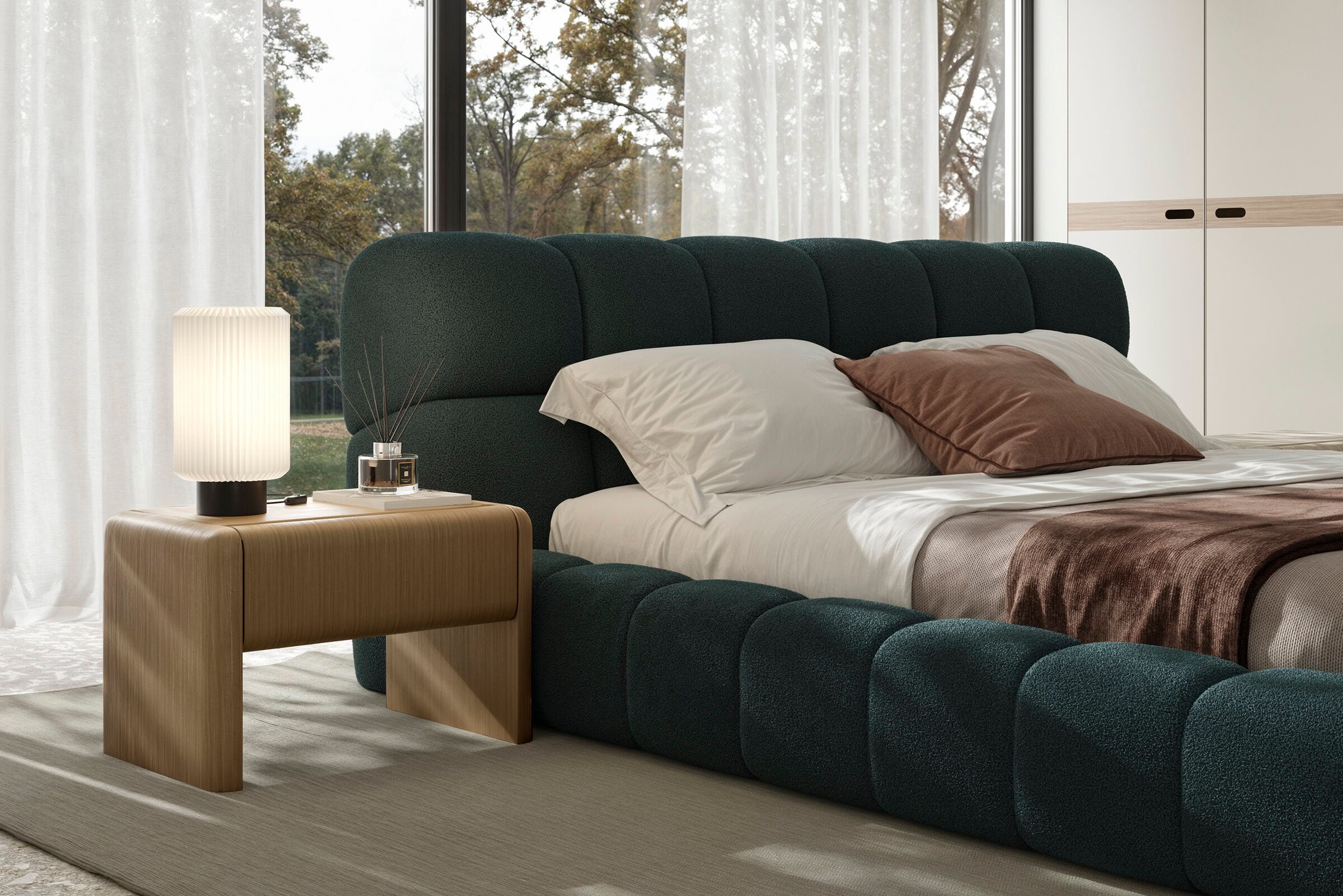Нощно шкафче «Aqua» + чекмедже, естествен фурнир, размер 65х43х48см